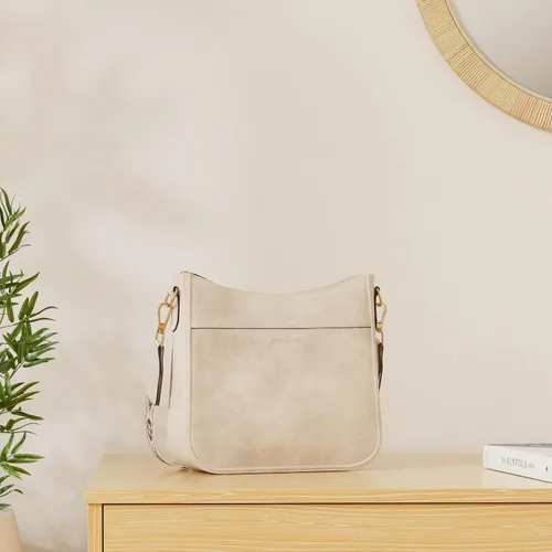 Miniatura 3 de BOSTANTEN - Bolsos bandolera para mujer, de cuero vegano moderno, estilo hobo, con correa ancha para el hombro