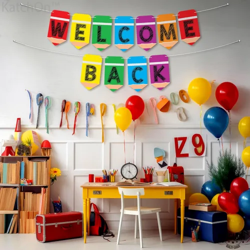 Miniatura 5 de KatchOn, Cartel de bienvenida para decoración de aula, grande, 10 pies, sin bricolaje, telón de fondo para decoración del primer día de escuela