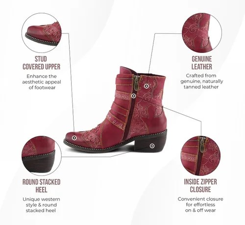 Miniatura 4 de Spring Step L'Artiste Rodeha - Botines para mujer con cierre de cremallera - Botas para mujer con silueta de punta puntiaguda estilo occidental