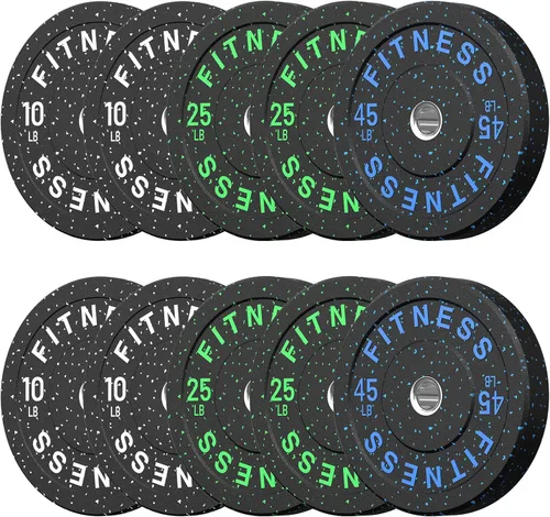 Miniatura 15 de HANDBODE Placas de Parachoques de 2 Pulgadas de Alto Rebote, Juego de Placas de Peso Olímpico 45/100/160/190/260/300lb, Juego de Placas