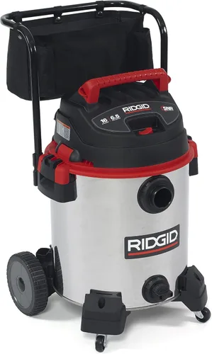 Miniatura 3 de RIDGID Aspiradora de acero inoxidable 1610RV de 16 galones con carrito, motor HP de 6.5 picos y filtro estándar RIDGID VF4000