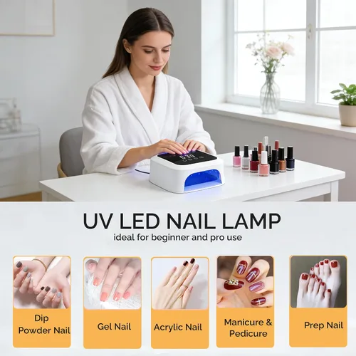 Miniatura 5 de Lámpara de uñas LED UV con base reflectante desmontable, pantalla LCD grande de 36 cuentas, sensor automático y 4 ajustes de temporizador, luces