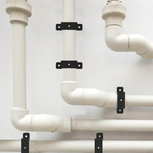 Miniatura 6 de 8 abrazaderas cuadradas para tubo, soportes de sujeción de correa negra, soporte de conector en forma de U, amarre de poste de valla de madera