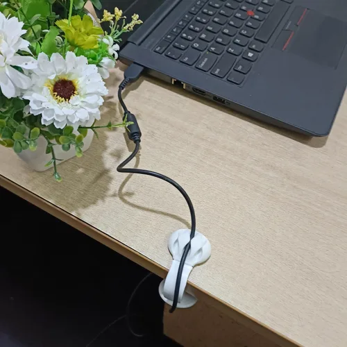 Miniatura 7 de NewFerU Clips de caída de cables de escritorio no adhesivos, soporte para cable de mesa, abrazadera de gestión de cables pequeña extraíble