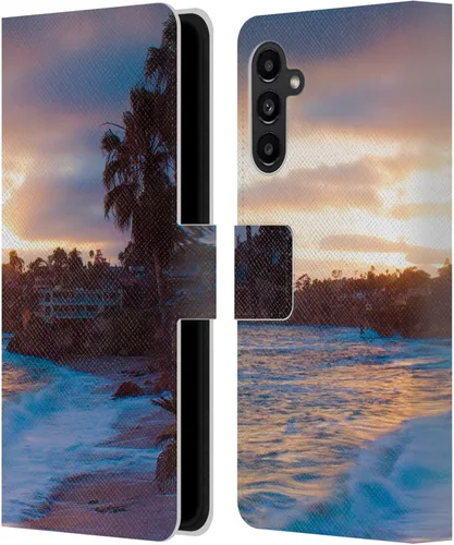 Head Case Designs Haroulita Laguna 3 Places 2 - Funda de piel tipo cartera con licencia oficial compatible con Samsung Galaxy A13 5G (2021)