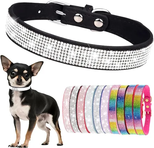 Hotlion Collar de Perro con Diamantes de Imitación y Cristales, Collar Bonito y Deslumbrante de Cuerpo de Diamante para Cachorros, Gatito, Mascotas