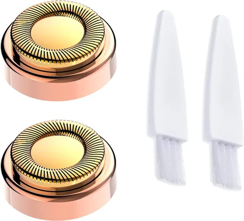 2 cabezales de repuesto LinMei compatibles con GEN 1 Finishing Touch Flawless Removedor de pelo sin dolor para mujer con cepillos de limpieza Oro