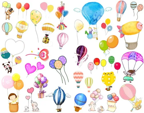 Seasonstorm Dibujos animados globo Kawaii estético pastel arte agenda diario planificador papelería pegatinas