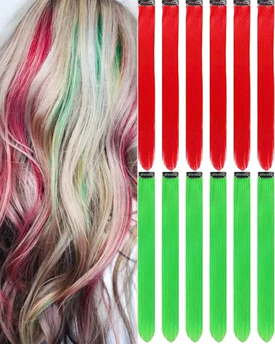 Miniatura 7 de 12 extensiones de cabello negro con clip, extensiones de cabello de color de 22 pulgadas, extensiones de cabello sintético largo y lacio para mujer