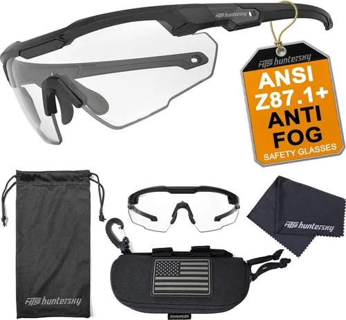 Miniatura 15 de HTS HUNTERSKY Gafas de tiro tácticas balísticas ANSI Z87+UV400 gafas protectoras Negro Claro