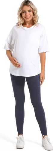 Miniatura 6 de V VOCNI Leggings de maternidad sobre el vientre, esenciales para mujer, elásticos, suaves, de punto, con soporte para el vientre, leggings