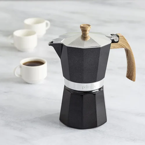 Miniatura 8 de Primula Cafetera espresso de aluminio para estufa, cafetera percoladora para moka, café cubano, capuchino, café con leche y más, perfecta para Negro