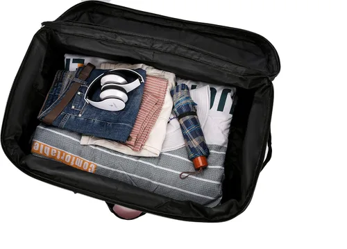 Miniatura 7 de yotefe Softside - Equipaje expandible con ruedas giratorias y bolsillo para teléfono, 30 pulgadas, Negro Azul, Equipaje extensible Softside