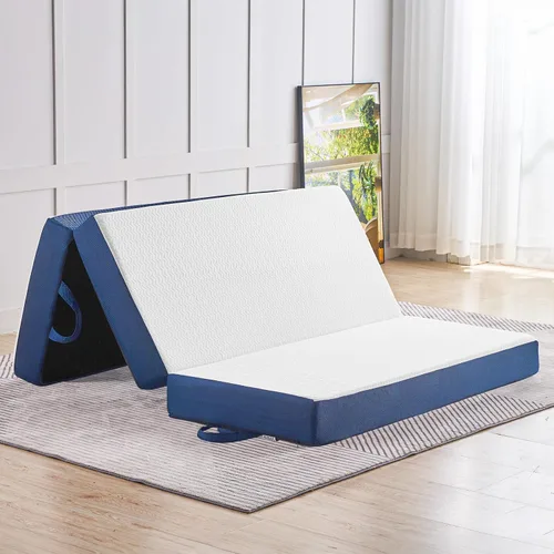 Miniatura 8 de Colchón Plegable Tamaño Individual, Espuma Viscoelástica de 6 Pulgadas Tri Portátil Trifold Colchón Topper Individual con Funda Transpirable