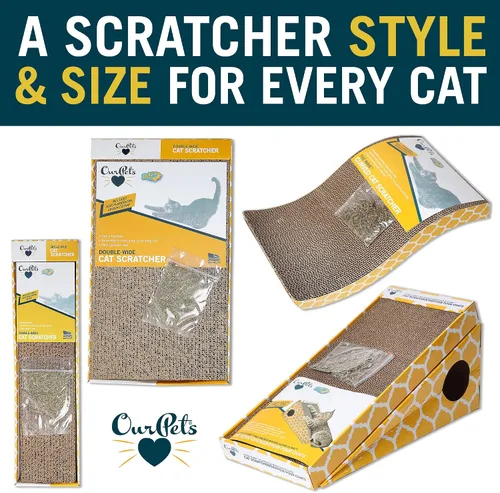 Miniatura 7 de Our Pets Rascador cósmico para gatos, hierba gatera cultivada en Norteamérica incluida, reversible para el doble de uso, 18.13 x 10.13 x 1.25