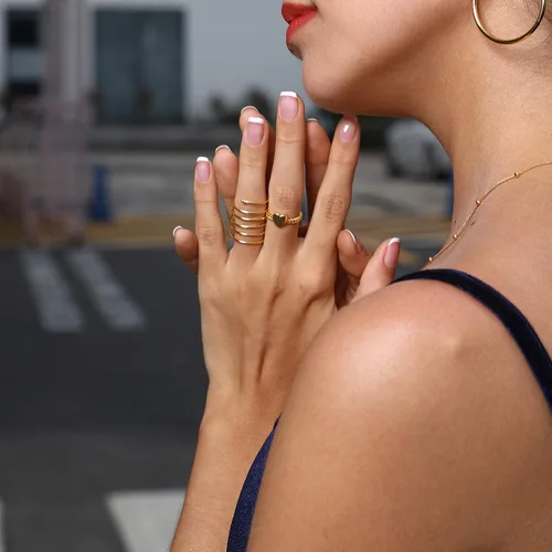 Miniatura 4 de Silvora - Anillo apilable de plata esterlina 5MM10MM15MM de ancho anillo abierto para dedo de la mano y del pie para mujeres hombres niñas joyería