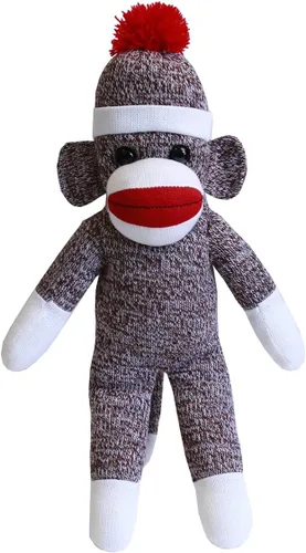 Miniatura 16 de Plushland Adorable Mono de Calcetines, El Original y Tradicional Juguete de Animal de Peluche Tejido a Mano - Regalo para Niños, Bebés, 16" púrpura