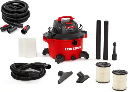 Miniatura 15 de CRAFTSMAN CMXEVBE17596 - Aspiradora húmeda y seca de 20 galones, 6.5 HP de potencia máxima, aspiradora de taller de servicio pesado húmeda y seca