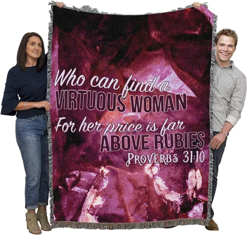 Miniatura 31 de Pure Country Weavers Great is Thy Faithfulness Blanket - Escrituras - Lamentaciones 3:23 - Tapiz cuadrado para regalo de regazo tejido de algodón