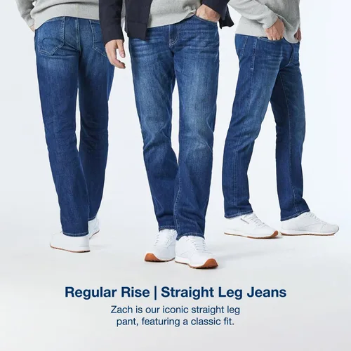 Miniatura 5 de Mavi Jeans Mens Zach ascenso Regular pierna recta en azul negro Williamsburg