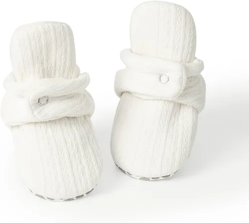 Miniatura 3 de HsdsBebe Unisex Newborn Baby Cotton Booties Non-Slip Sole for Toddler Boys Girls Infant Winter Warm Fleece Cozy Socks Shoes