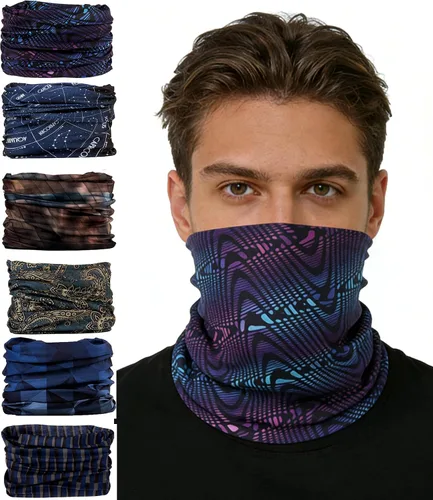 KINREE 6 unidades de protección UV de verano multifunción diadema cuello polaina cabeza cabeza máscara máscara mágica bufanda bandana