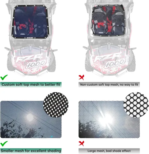 Miniatura 2 de SHEJISI RZR Malla de Parasol de Techo Suave, Red Protectora Mejorada de Ventana Suave para Cabina, Protección contra Rayos UV, Barro, Suciedad