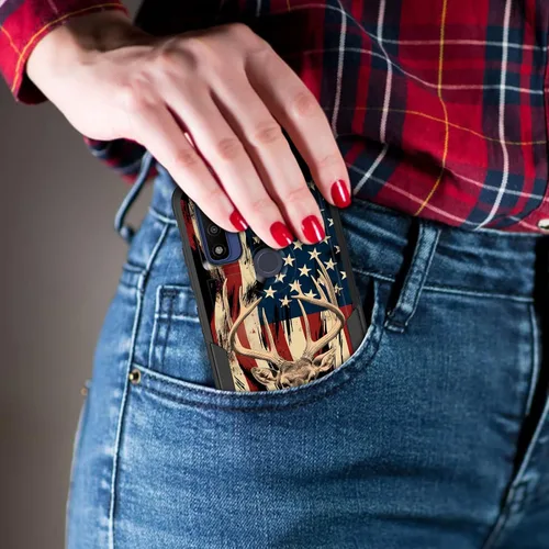 Miniatura 4 de Para Moto G Power 2022 – Funda protectora resistente de doble capa de policarbonato duro híbrido de goma suave a prueba de golpes – Ciervo