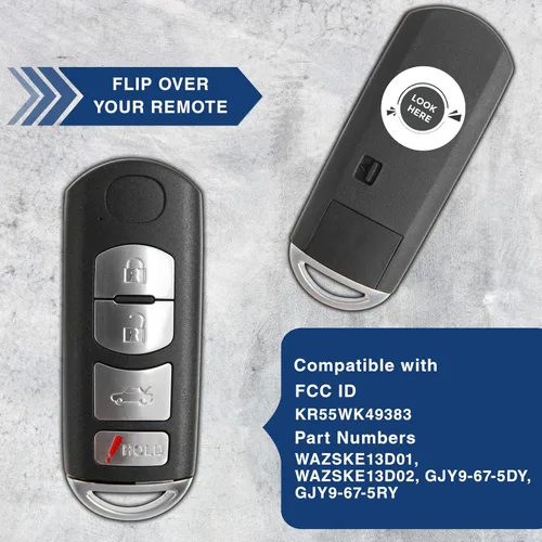 Miniatura 5 de Llavero inteligente Keyless Option de 4 botones para Mazda (WAZSKE13D01)