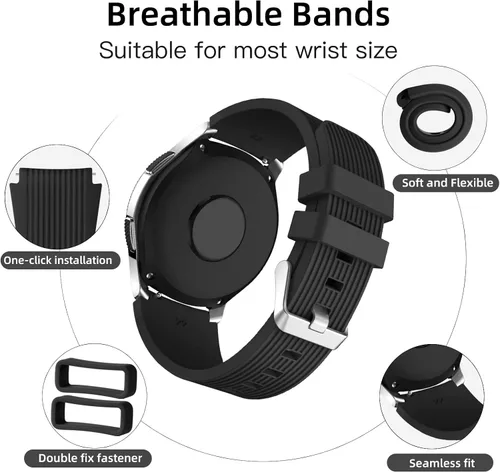 Miniatura 4 de Easuny Compatible con Samsung Galaxy Watch 3 de 1.772 pulgadas/Galaxy Watch de 1.872 pulgadas/Gear S3 Frontier, correa de silicona de liberación