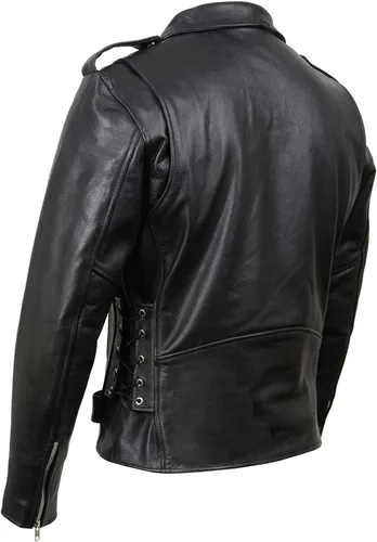 Miniatura 8 de Milwaukee Leather LKM1781 - Chaqueta de motocicleta clásica premium para hombre The Legend en negro con forro acolchado de piel Grm1011-negro