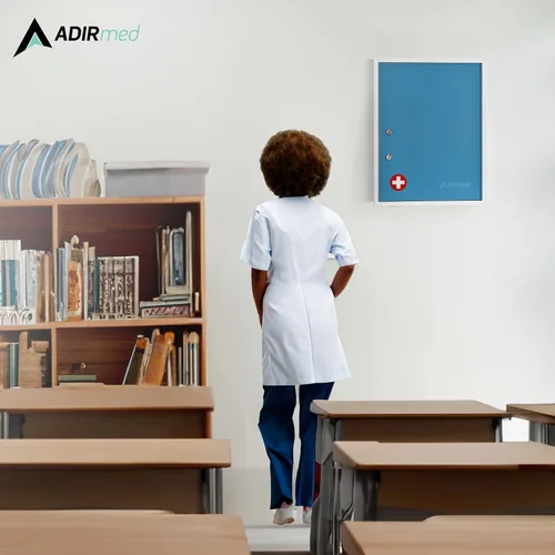Miniatura 7 de AdirMed Botiquín de medicina con bloqueo, gabinete de primeros auxilios montado en la pared con cerradura, botiquín de pared con cerradura doble