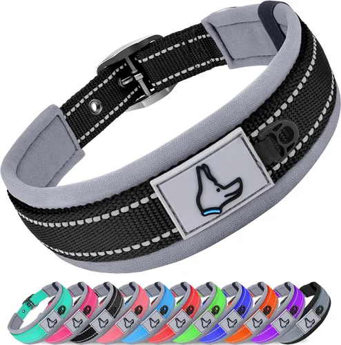 Miniatura 17 de Joytale Collar reflectante para perros extragrandes, de neopreno acolchado y ajustable, collares para mascotas de alta resistencia reflectantes