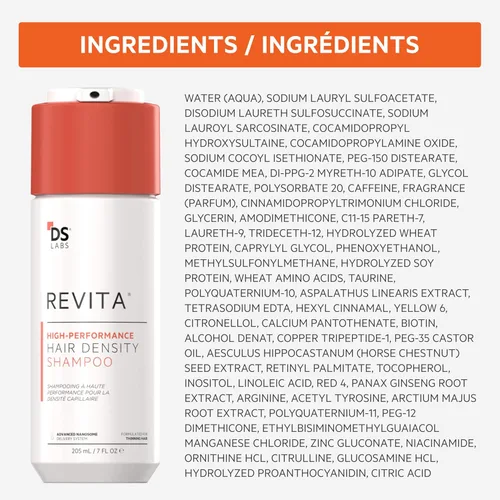 Miniatura 8 de DS Labs Revita Shampoo & Dandrene, paquete de champú anticaspa, apoya la densidad del cabello y la salud del cuero cabelludo, fortalecimiento