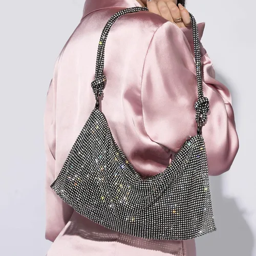 Miniatura 3 de SWEETV Bolso de noche para mujer, bolso de mano con diamantes de imitación para formalbodacóctelbaile de graduaciónfiestaclub, bolsas Hobo