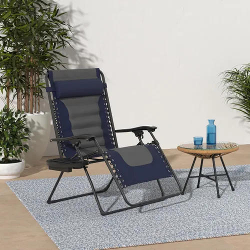 Miniatura 2 de Best Choice Products Silla acolchada de gravedad cero de gran tamaño, reclinable plegable para patio al aire libre, tumbona antigravedad XL