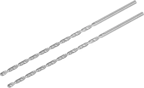 Miniatura 21 de uxcell HSS (acero de alta velocidad) Brocas helicoidales extralargas, diámetro de taladro de 0.118 in de diámetro de 7.874 in de longitud
