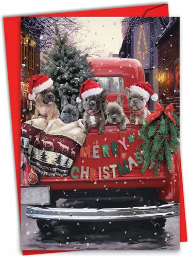 Miniatura 12 de The Best Card Company - Tarjeta de felicitación de Feliz Navidad con sobre (4.63 x 6.75 pulgadas) - Canine Antics C3194GXSG
