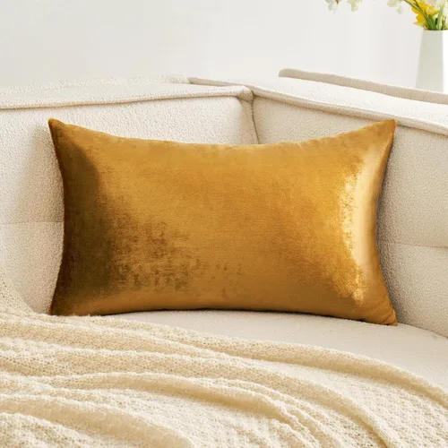 Miniatura 49 de MIULEE Funda de Almohada de Terciopelo Suave de Lujo Decorativa Funda de Cojín Decorativo Rectangular Individual para Sofá, Sillón, Dormitorio, Beige