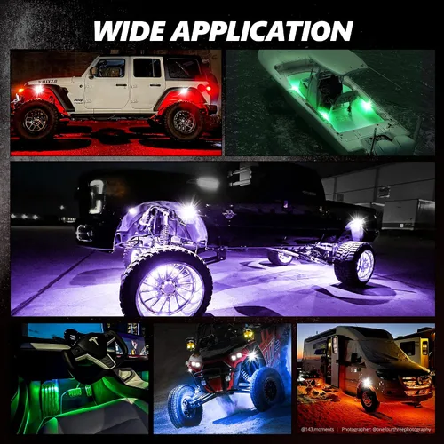 Miniatura 8 de OPT7 Photon RGB LED luces magnéticas con aplicación Bluetooth y control remoto, marco de aluminio de 4 vainas, kit de bajo brillo de gran angular