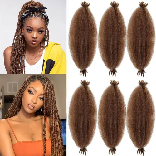 Miniatura 41 de Cabello afro trenzado elástico de 24 pulgadas 3 paquetes Cabello afro trenzado elástico Cabello afro para trenzado en crochet (24 pulgadas