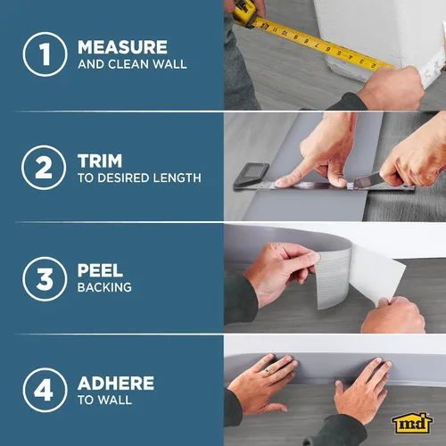 Miniatura 7 de Vinilo cobertor autoadhesivo de pared M D BUILDING PRODUCTS de base satinada 4" x 20', 93146