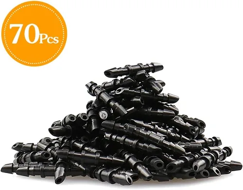 Miniatura 2 de Paquete de 70 conectores de púas universales para riego por goteo de 1/4 pulgadas, conectores de púas para tubos de goteo de 1/4 pulgadas
