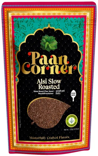 Paan Corner Alsi - Ambientador bucal de semillas de lino tostado lento, 4.23 onzas, vegano