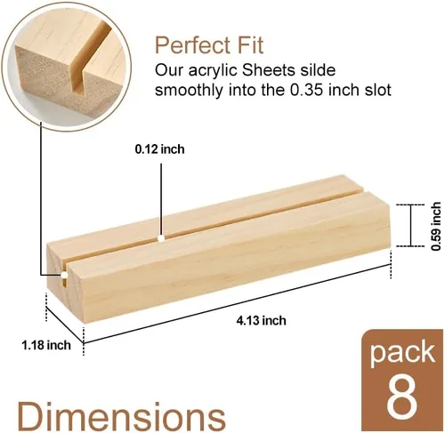 Miniatura 3 de 8 soportes de madera para tarjetas de lugar de madera natural, soporte de números de mesa de madera para colocar tarjetas, soporte para fotos