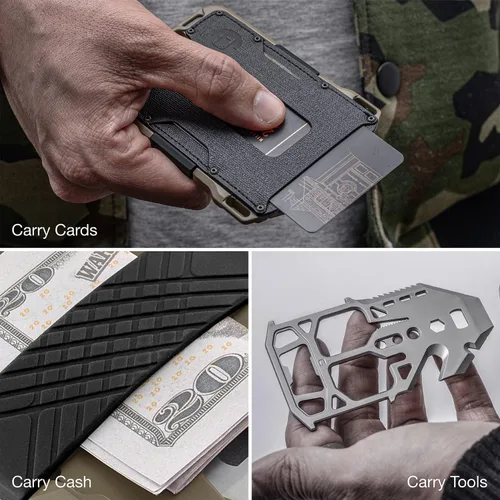 Miniatura 5 de Dango - Cartera M1 Maverick de aluminio mecanizado CNC, bloqueo RFID, fabricada en Estados Unidos