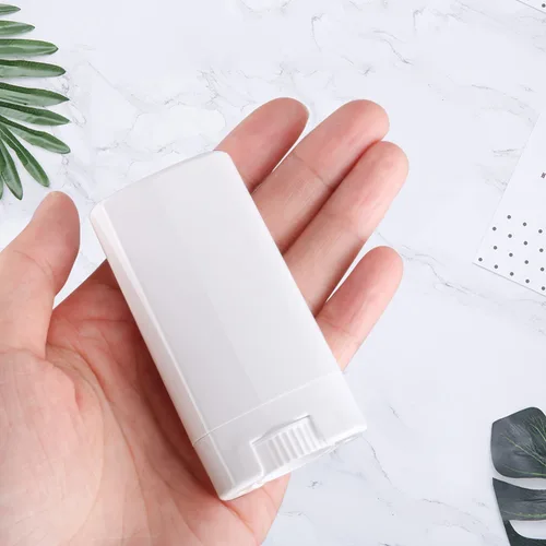 Miniatura 8 de Paquete de 50 recipientes de desodorante de muestra blanca de 0.5 oz/0.5 fl oz, recipientes de plástico vacíos ovalados para Chapstick, bálsamo