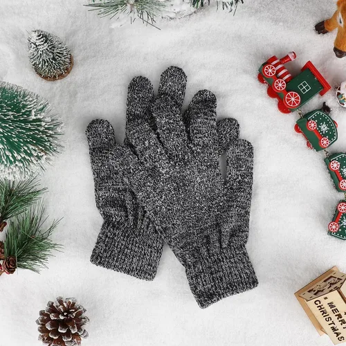 Miniatura 4 de 12 pares de guantes de invierno de punto cálidos a granel para adultos, guantes mágicos elásticos para hombres, mujeres y adolescentes
