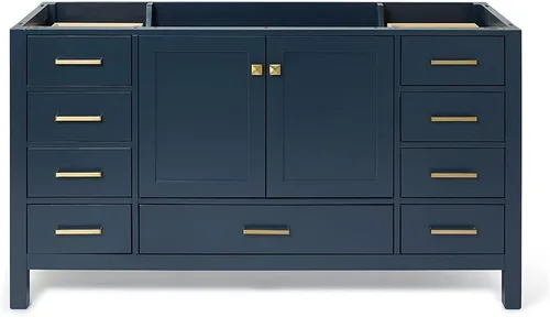 Miniatura 78 de ARIEL Cambridge - Mueble base de tocador de baño de 36 pulgadas, madera maciza, 2 puertas de cierre suave, 5 cajones de cola de milano