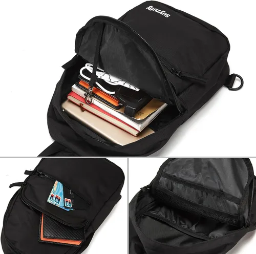 Miniatura 5 de Suyzufly Bolso bandolera pequeño para hombres y mujeres, resistente al agua, con una correa, bolso cruzado en el pecho para senderismo y viajes